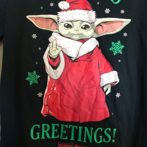 New Christmas STAR WARS  Men's Pajama Set "GALAXY'S GREETINGS!" THE MANDALORIAN - Picture 1 of 5